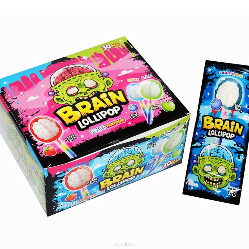 ŚWIECĄCE LIZAKI MÓZGI • BRAIN LOLLIPOP - 30 SZTUK