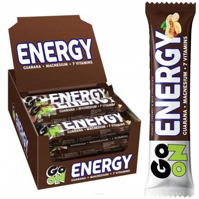 BATON ORZECHOWO - KARMELOWY • GO ON ENERGY - 24 SZTUKI