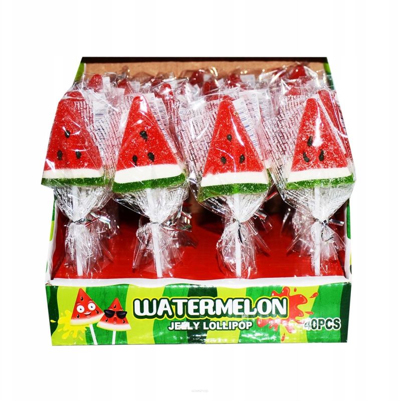 WATERMELON LOLLIPOP JELLY • ŻELKOWY LIZAK ARBUZ - 40 SZTUK