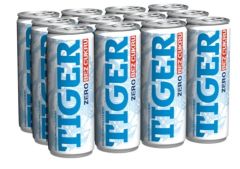 TIGER CLASSIC ZERO 250ML • NAPÓJ GAZOWANY Z DODATKIEM KOFEINY I WITAMIN - 12 SZTUK