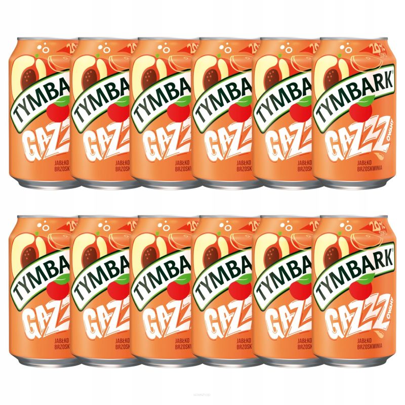 TYMBARK GAZZZ JABŁKO - BRZOSKWINIA 0,33L X 12SZT