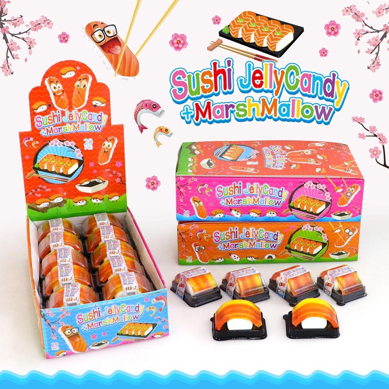 ŻELKI SUSHI Z PIANKAMI • SUSHI JELLY CANDY + MARSHMALLOW - 20 SZTUK