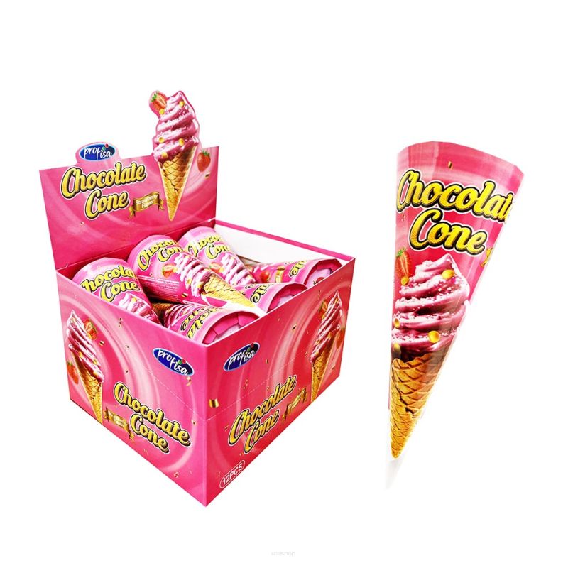 STRAWBERRY CONE CANDY 12 X 18 GR