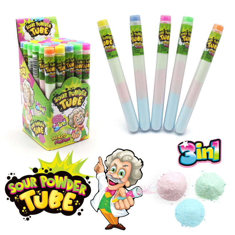 3in1 SOUR POWDER TUBE • KWAŚNY PROSZEK • MIX SMAKÓW - 30 SZTUK