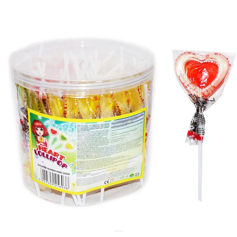 HEART LOLLIPOP • LIZAKI SERDUSZKA - 50 SZTUK