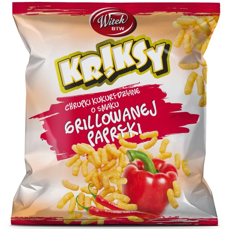 KRIKSY CHRUPKI KUKURYDZIANE 0 SMAKU GRILOWANEJ PAPRYKI 18GX40SZT