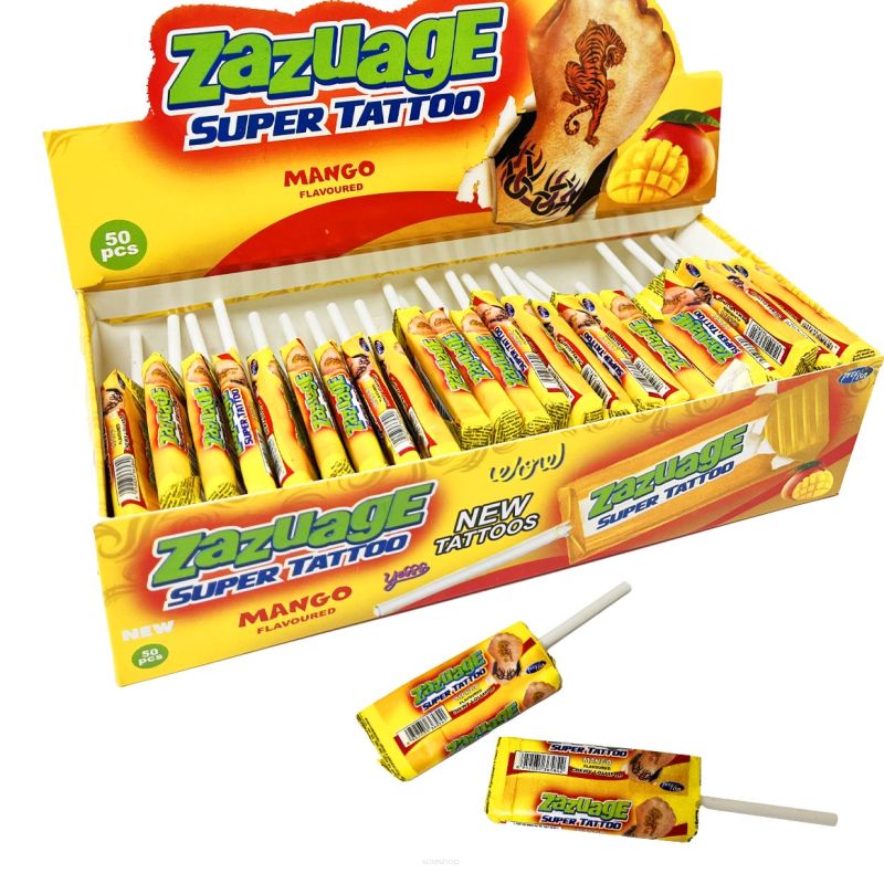 ZAZUAGE SUPERTATTOO LOLLIPOP MANGO 50 SZT X 10 GR