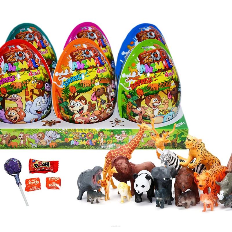 XXXL ZOO ANIMALS PLASTIC EGGS 6 X 25 GR JAJKA PLASTIKOWE