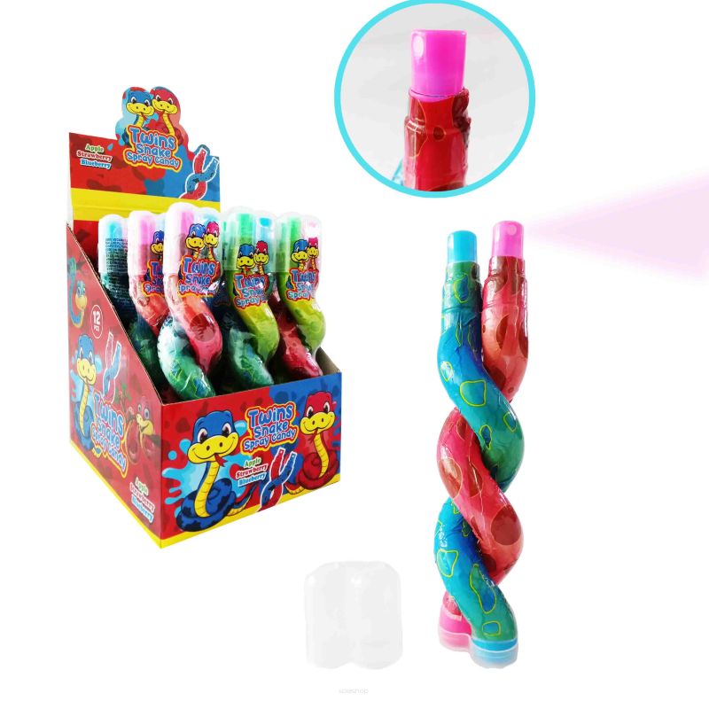 TWINS SNAKE SPRAY CANDY • SPRAY BLIŹNIACZE WĘŻE - 12 SZTUK