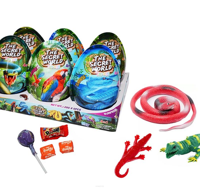 XXXL THE SECRET  WORLD  PLASTIC EGGS 6 X 20 GR JAJKA PLASTIKOWE