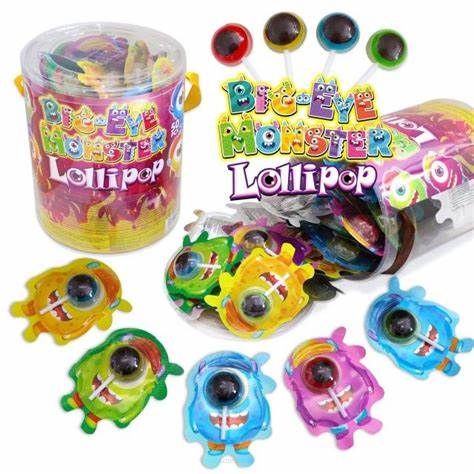 LIZAKI BIG EYE MONSTER LOLLIPOP - 50 SZTUK