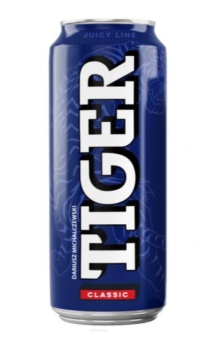 TIGER CLASSIC 500ML • NAPÓJ GAZOWANY Z DODATKIEM KOFEINY I WITAMIN - 12 SZTUK