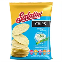 SALATINI CHIPS FROMAGE • PRZEKĄSKA ZIEMNIACZANO- ZBOŻOWA O SMAKU FROMAGE - 16 SZTUK