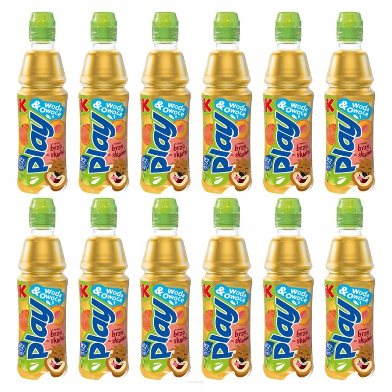 KUBUŚ PLAY - JABŁKO • BRZOSKWINIA • 400ML - 12 SZTUK