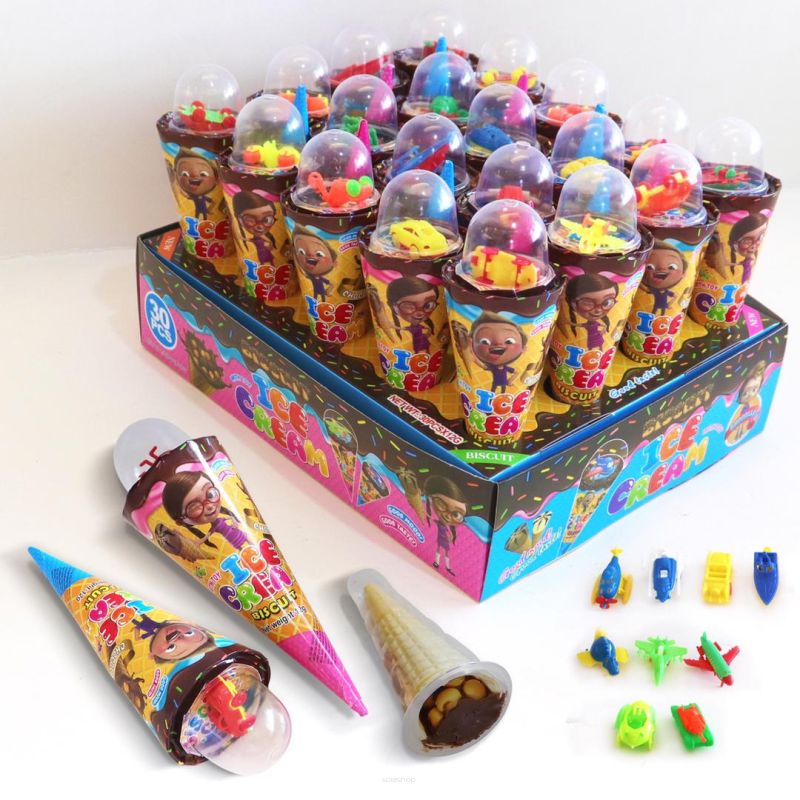 CZEKOLADOWY ROŻEK Z ZABAWKĄ • ICE CREAM WITH TOY - 30 SZTUK