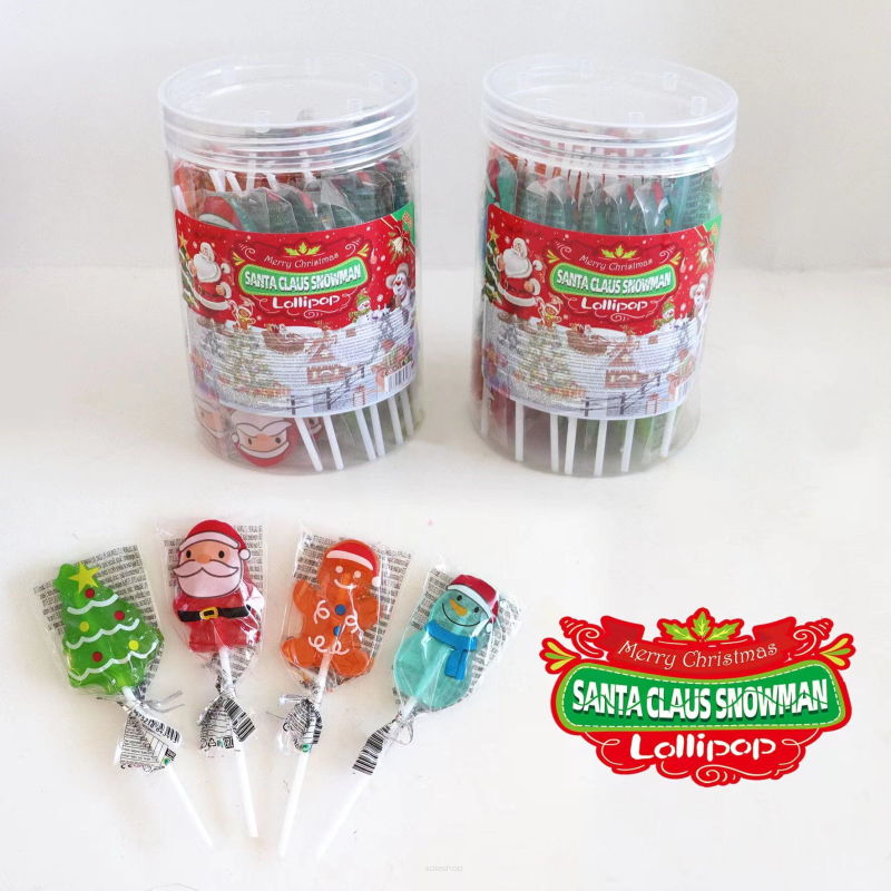 LIZAKI ŚWIĄTECZNE • SANTA CLAUS SNOWMAN LOLLIPOP - 30 SZTUK