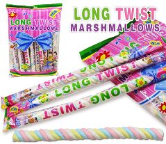 PIANKOWA PLECIONKA • LONG TWIST MARSHMALLOWS - 24 SZTUKI