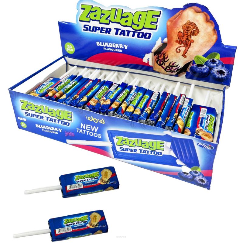 ZAZUAGE SUPERTATTOO LOLLIPOP BLUEBERRY 50 SZT X 10 G